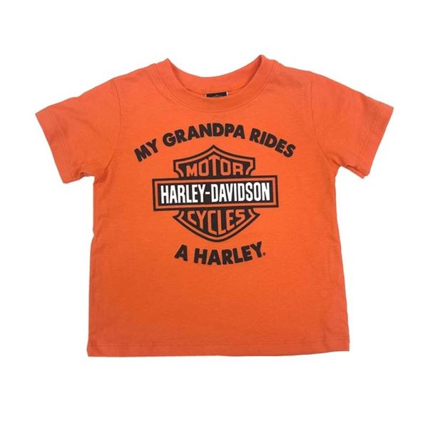 Harley-Davidson dětské tričko My Grandpa Rides a Harley – Oranžová – 1579500