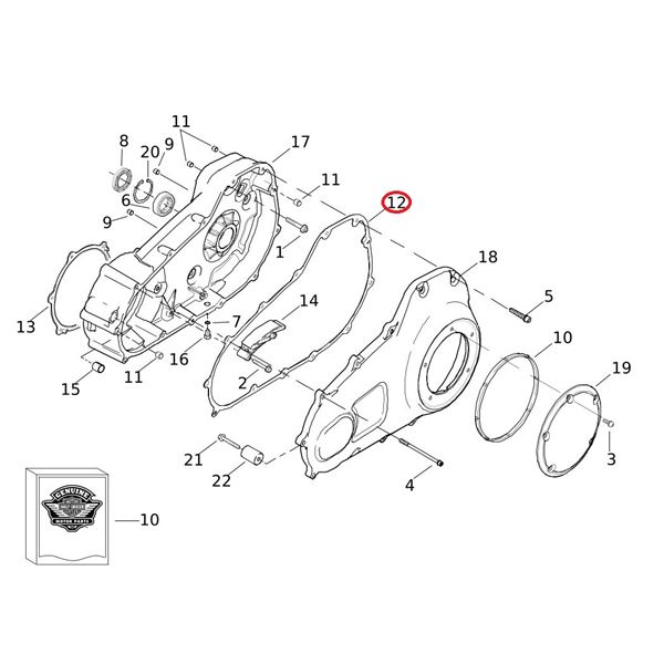 Gasket for Primary Cover Touring 07-16 - 34901-07