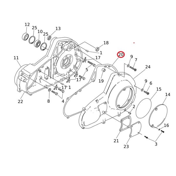 Gasket Primary Cover Touring FXR 94 -06 - 34901-94C