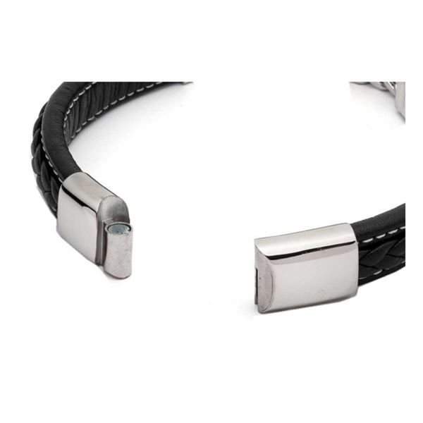 Harley-Davidson® Pánský náramek Cuff 9″ – kůže a nerezová ocel 34B00203