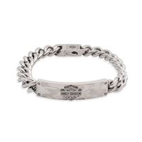 Harley-Davidson pánský náramek Bar & Shield Camo ID Bar Flex – Stříbrná – 34B00276