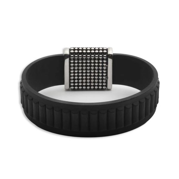 Harley-Davidson pánský silikonový náramek Bar & Shield Stud – Černá – 34B00278