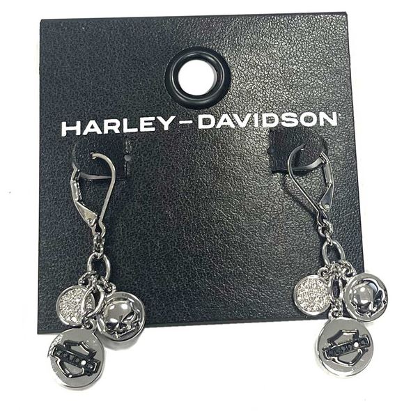 Dámské naušnice skull logo silver Harley-Davidson 34G00191