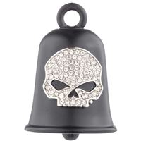 Harley-Davidson zvonek Guardian Ride Bell – Pave Crystal Willie G Skull – Černá – 34M00329