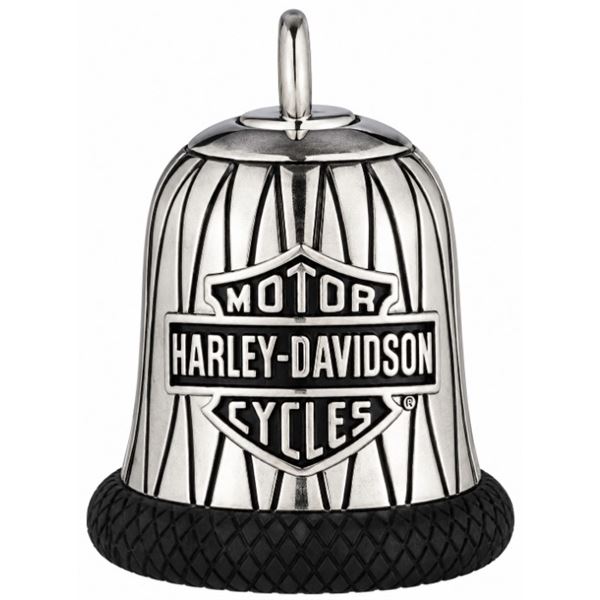 Harley-Davidson zvonek Guardian Ride Bell – Bike Wheel Bar & Shield – Stříbrná/Černá – 34M00340