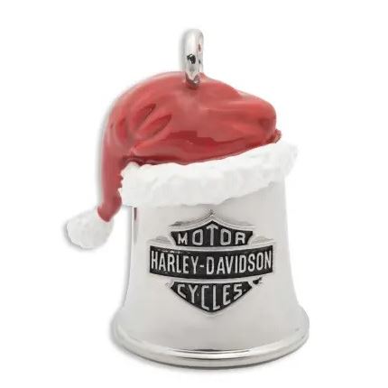 Harley-Davidson zvonek Guardian Ride Bell – Santa Hat – Stříbrná/Červená – 34M00345