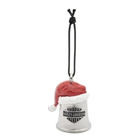Harley-Davidson zvonek Guardian Ride Bell – Santa Hat – Stříbrná/Červená – 34M00345
