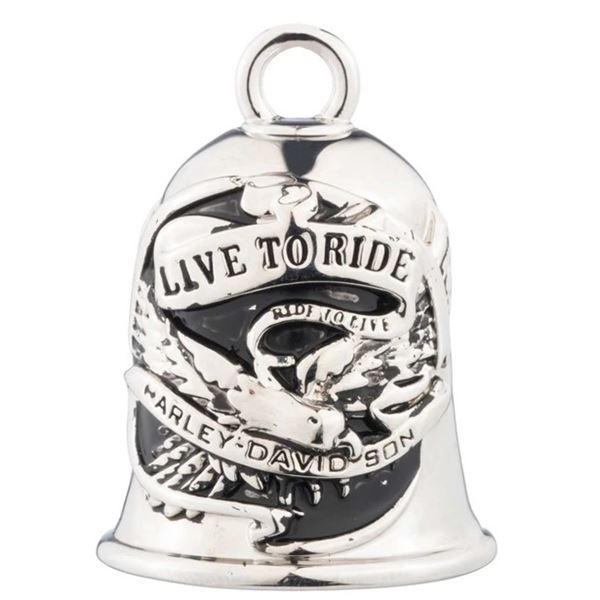 Harley-Davidson zvonek Guardian Ride Bell – Live To Ride Eagle – Stříbrná – 34M00371