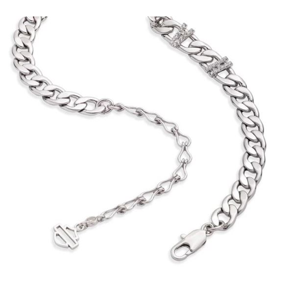 Harley-Davidson dámský náhrdelník Pave Crystal Script – Stříbrná – 34N00342