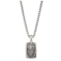 Harley-Davidson pánský náhrdelník s přívěskem Eagle Wing Bar & Shield Dog Tag – Stříbrná – 34N00351