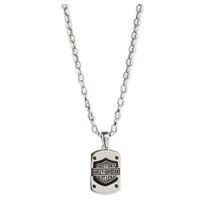 Harley-Davidson pánský náhrdelník s příveskem Bar & Shield – Stříbrná – 34N00371
