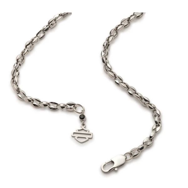 Harley-Davidson pánský náhrdelník s příveskem Bar & Shield – Stříbrná – 34N00371