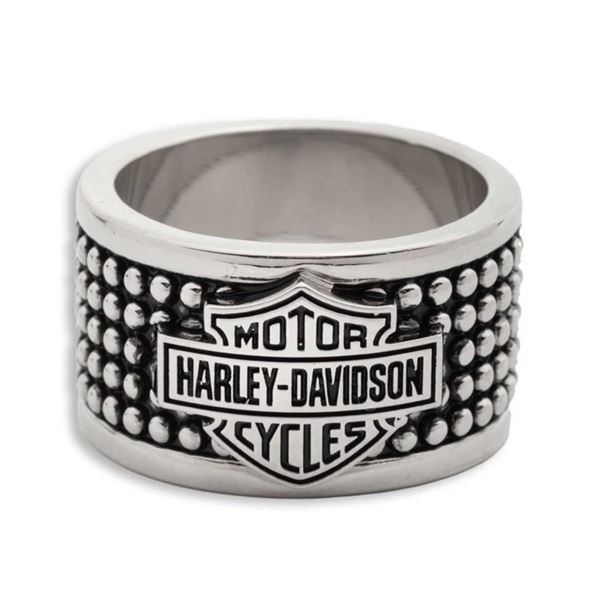 Harley-Davidson pánský prsten Bar & Shield Stud – Stříbrná – 34R00700