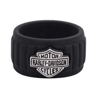 Harley-Davidson pánský silikonový prsten Bar & Shield – Černá – 34R070