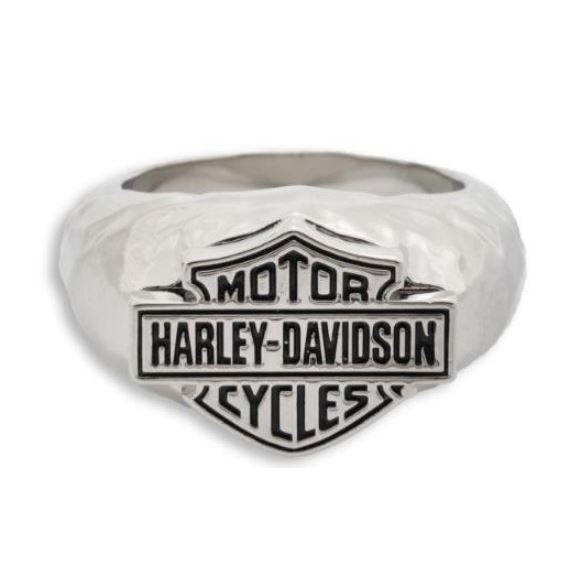 Harley-Davidson pánský prsten Bar & Shield Faceted – Stříbrná – 34R0071