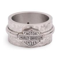 Harley-Davidson pánský prsten Bar & Shield Etched Camo – Stříbrná – 34R069