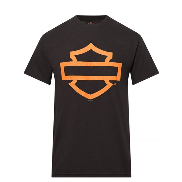 2026 ARRIVAL HD OPEN B&S ORANGE ON BLACK / 40294852 – pánské černé tričko