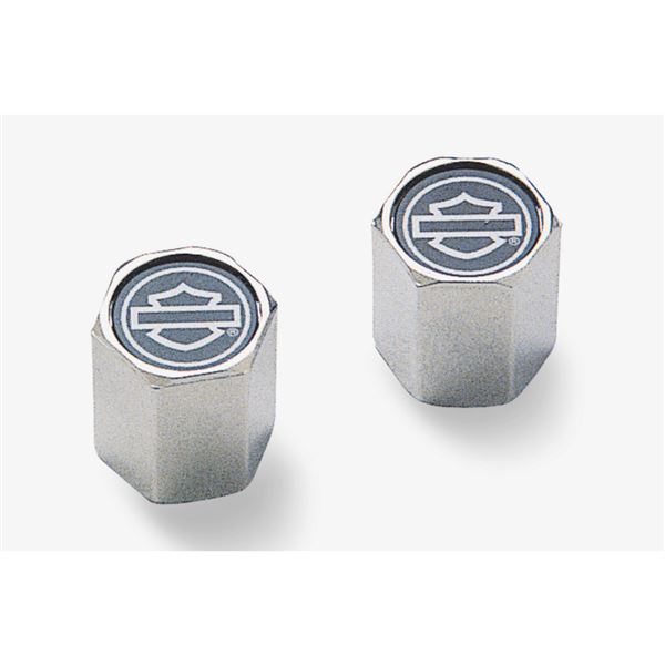 Harley-Davidson čepičky ventilků Bar & Shield s obrysem – chrom – 41145-97