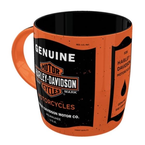 Harley-Davidson Motor Oil hrnek – Oranžový/Černý – 43413
