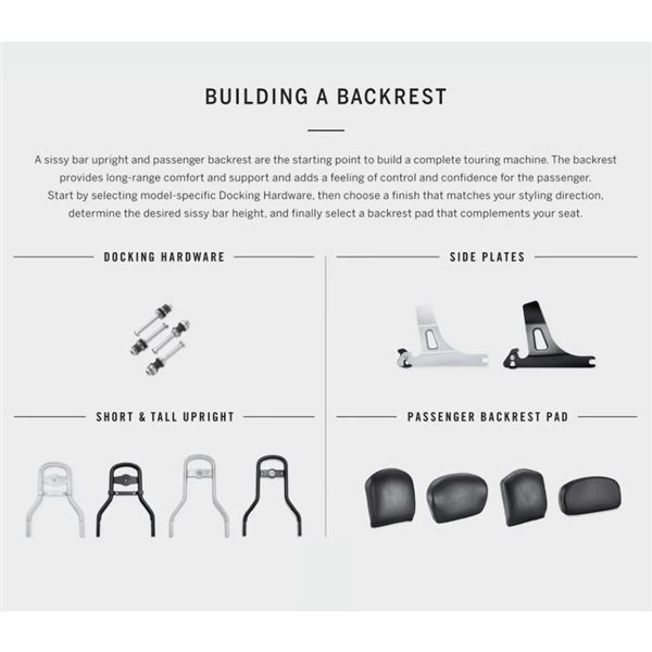 Harley-Davidson Smooth Top-Stitched Backrest Pad 51641-06