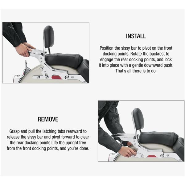 Harley-Davidson HoldFast Sissy Bar Upright – Short – lesklá černá 52300456