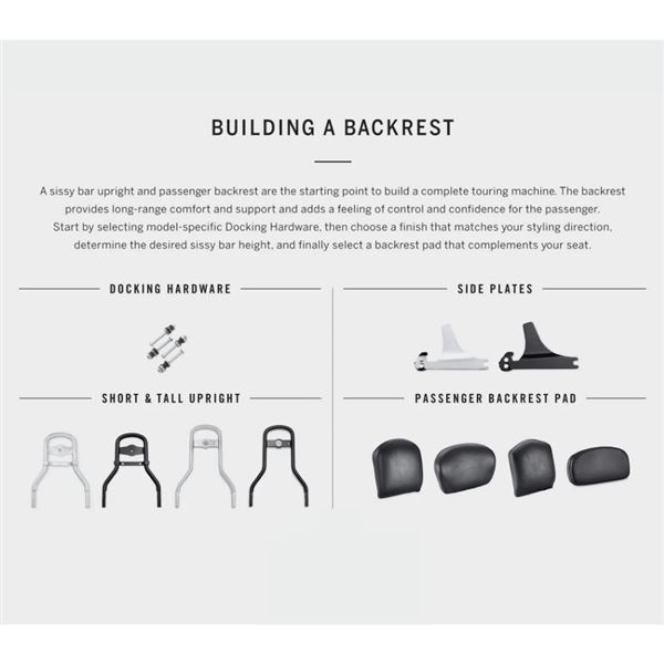 Harley-Davidson Smooth & Top Stitched Medium Low Backrest Pad 52626-04