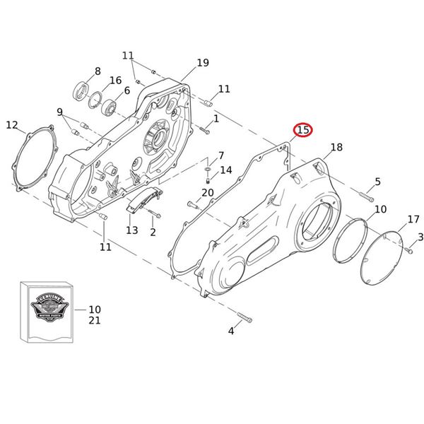 Primary Cover Gasket Softail 07-17 & Dyna 06-17 - 60547-06