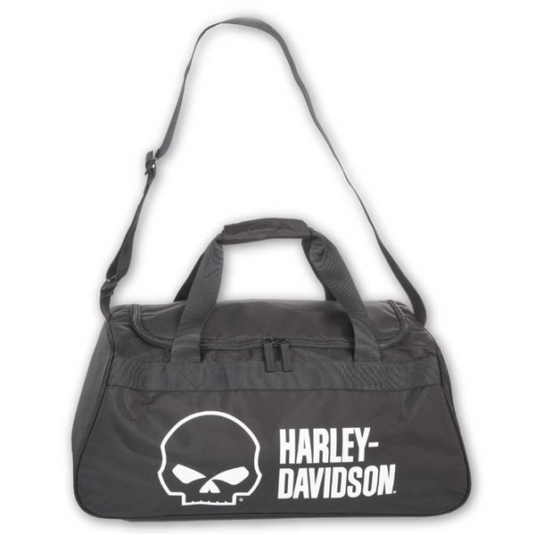 DEALER EXCLUSIVE Cestovní taška Harley Willie G Skull s boční kapsou na boty – 90331