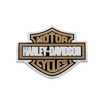 Odznak Harley-Davidson Bar & Shield – 4,4 cm – Nikl/Oranžová – 682608008888