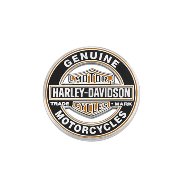 Odznak Harley-Davidson Trademark Cutout – 3,2 cm – Nikl/Černá – 682608009250