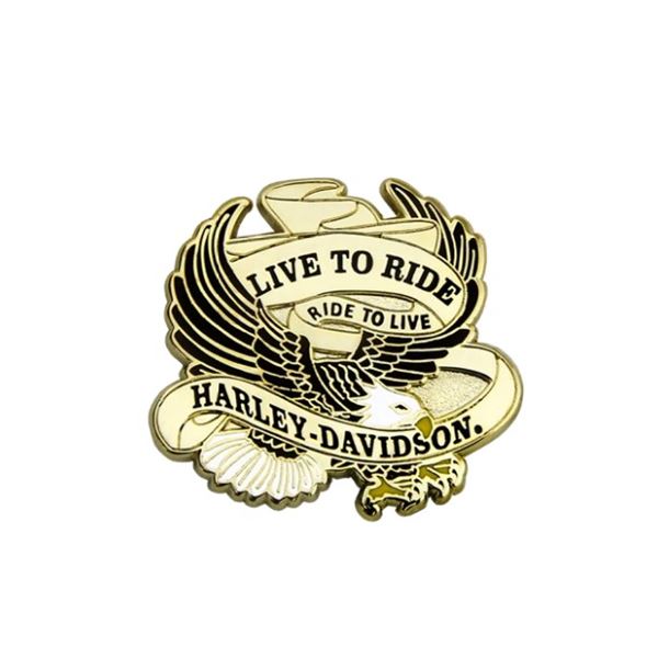 Odznak Harley-Davidson Live to Ride Eagle – 3,2 cm – Zlatá – 682608009267
