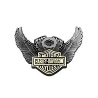 Odznak Harley-Davidson Winged Motor – 3,8 cm – Starý nikl/Zlatá – 682608009281