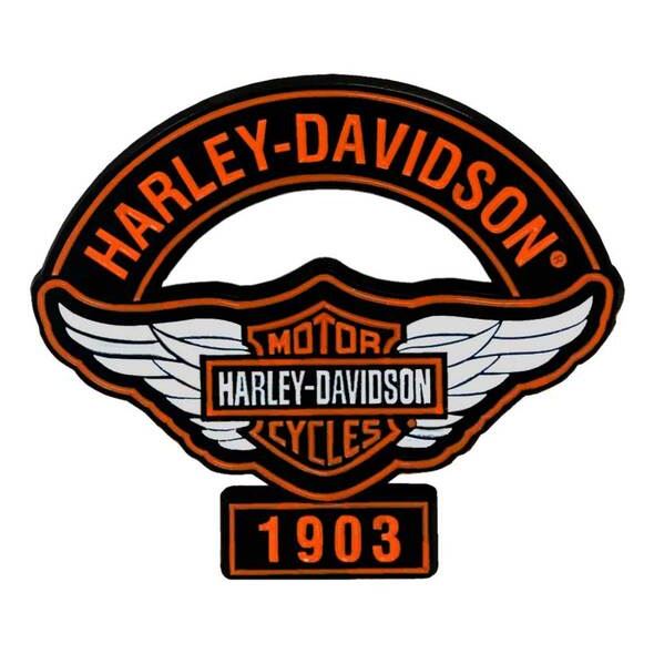 Odznak Harley-Davidson 1903 – 4,4 cm – Černá/Oranžová – 682608009595