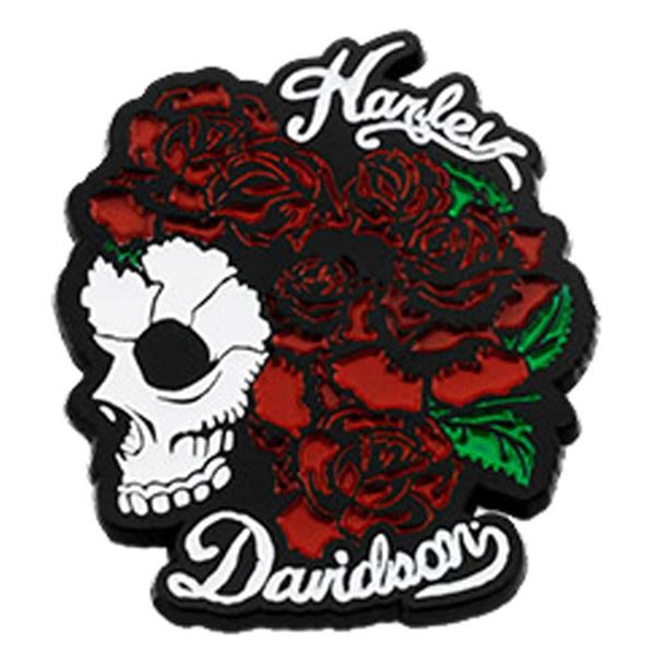 Dámský pin - Lebka a růže 682608011215