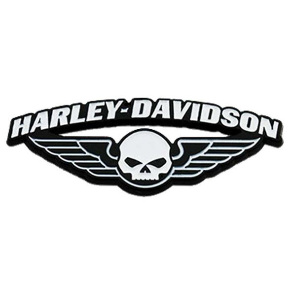Pin Okřídlený Skull černo/bílý 682608011284