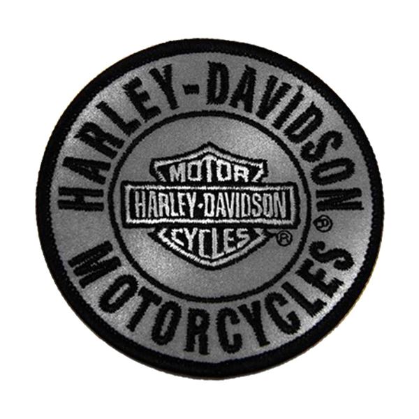 Harley-Davidson H-D Reflective Round nášivka  černá/šedá – 682608011819