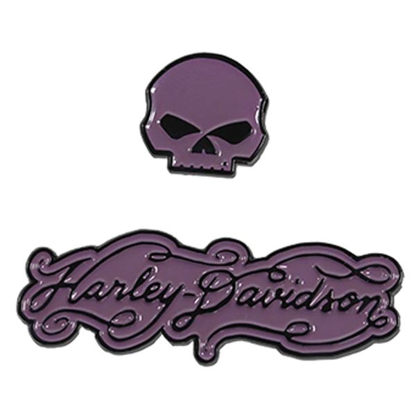 Dámský pin Skull fialový (2 části) 682608014636