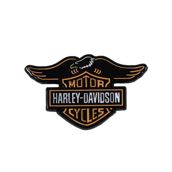 Odznak Harley-Davidson Neon Eagle – 3,8 cm – Černá/Oranžová – 682608014650