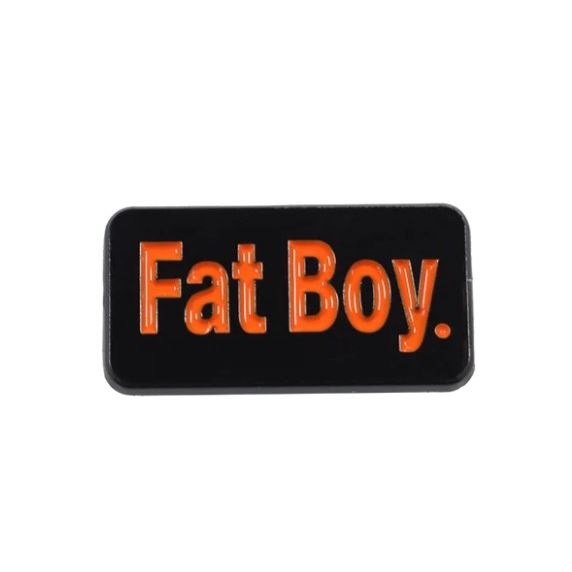 Odznak Harley-Davidson Fat Boy – 2,5 cm – Černá/Oranžová – 682608017743