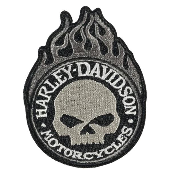 Nášivka Harley-Davidson Willie Flame – 5,4 × 7,6 cm – Vyšívaná – 682608017989