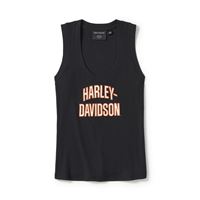 Dámské tílko Harley-Davidson Essential Arched Font Ribbed černé 96457-25VW