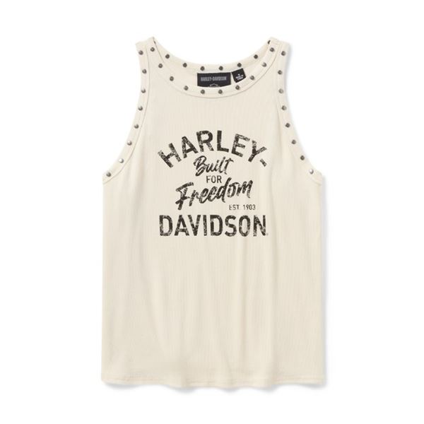 FALL 2026 Harley-Davidson H-D® American Classic Studded Tílko – Bílé – 96701-26VW