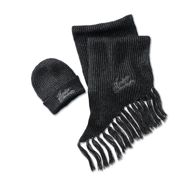 Dámský set - Čepice a šála Harley-Davidson - černá 97678-24VW