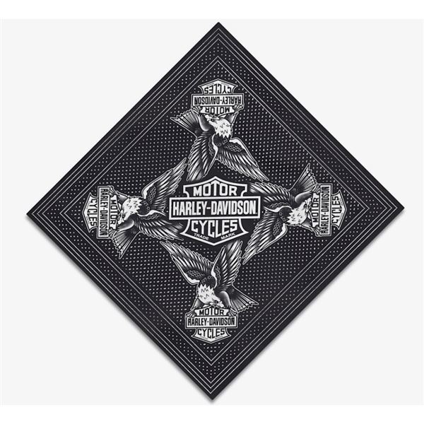 FALL 2026 Pánský šátek Harley-Davidson Patent Bar & Shield – Harley Black – 97711-26VM
