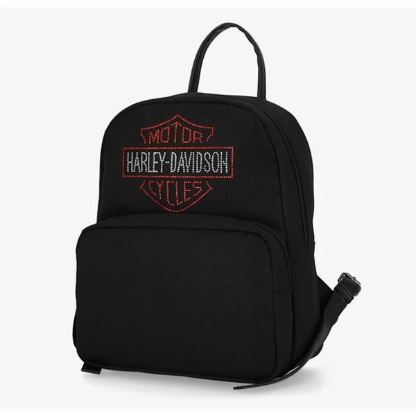 2026 ARRIVAL Bar & Shield Rhinestone Backpack – dámský batoh s kamínkovým logem