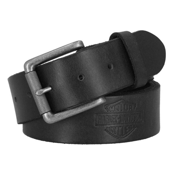 NEW ARRIVAL Pánský kožený opasek Harley-Davidson Embossed Repeat Bar & Shield – BMM084/08