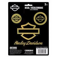 2026 ARRIVAL 3‑PIECE SILHOUETTE B&S GOLD CHROME VINYL DECAL / CG26030 – zlatá chromovaná 