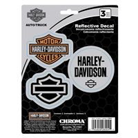 2026 ARRIVAL 3‑PIECE REFLECTIVE B&S H‑D LOGOS DECALS / CG28004 – reflexní samolepky (sada 3 ks)