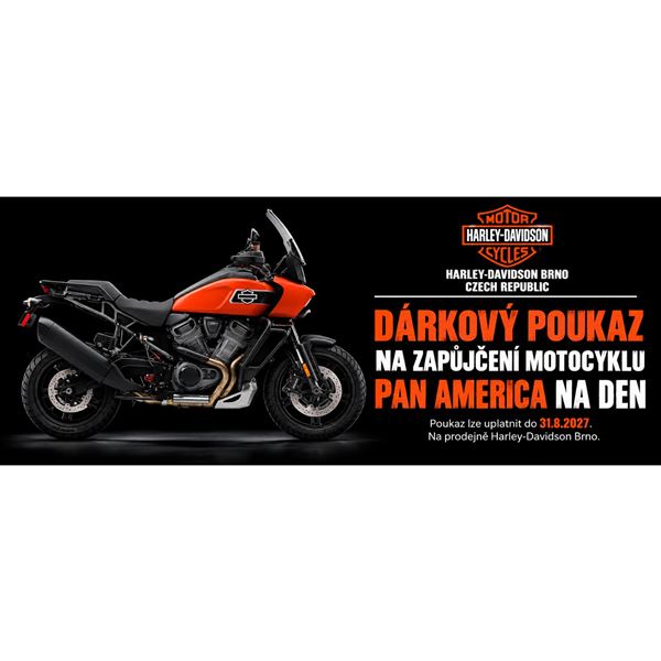 Dárkový poukaz zapůjčení motocyklu na den Pan America 