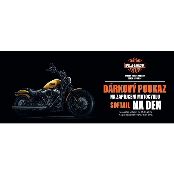 Dárkový poukaz zapůjčení motocyklu na den softail